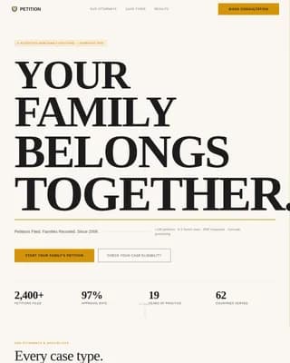 Petition — Expert Immigration Counsel Landing Page Template