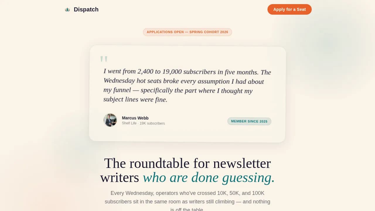 Dispatch — Rapid Content Creator Summit Landing Page Template