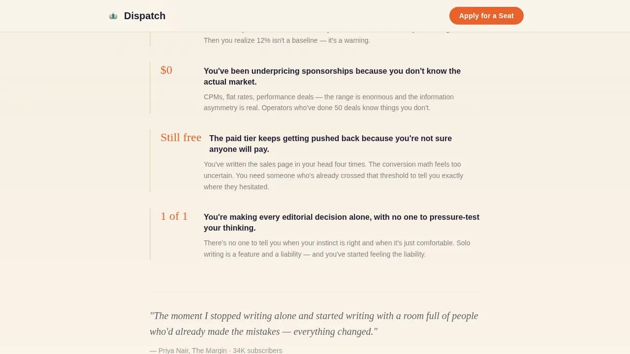 Dispatch — Rapid Content Creator Summit Landing Page Template