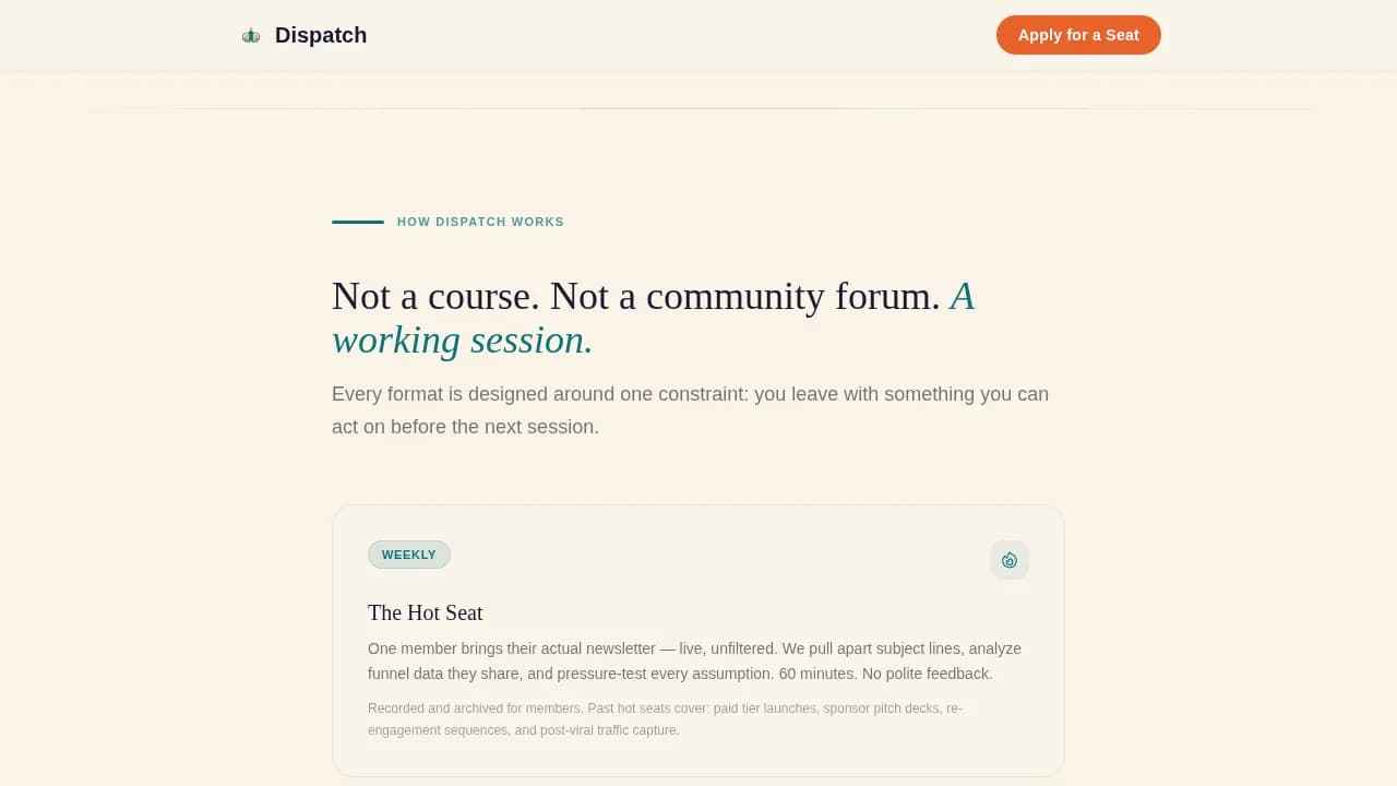 Dispatch — Rapid Content Creator Summit Landing Page Template