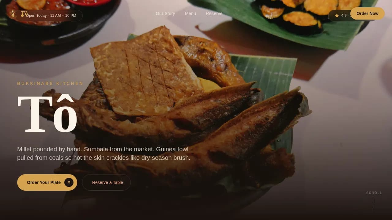 Amara — Authentic West African Cuisine Landing Page Template