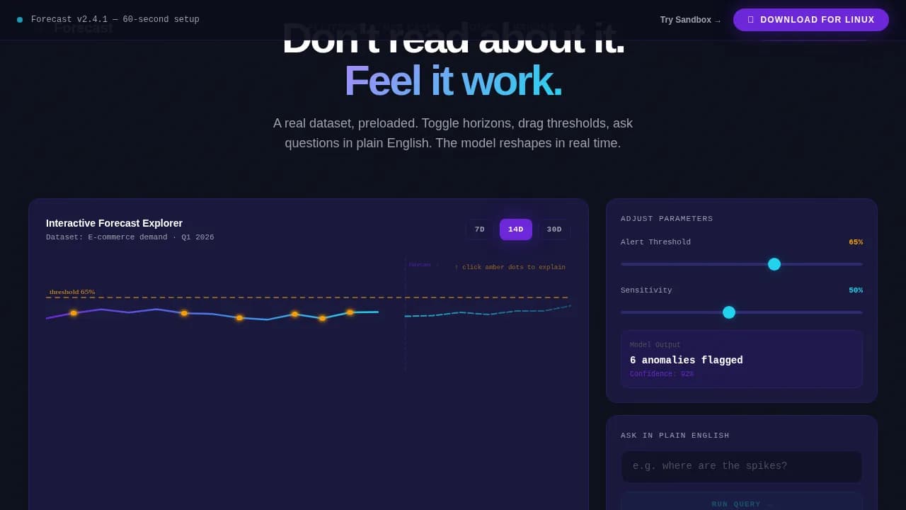 Forecast - Predictive Analytics Dashboard Landing Page Template