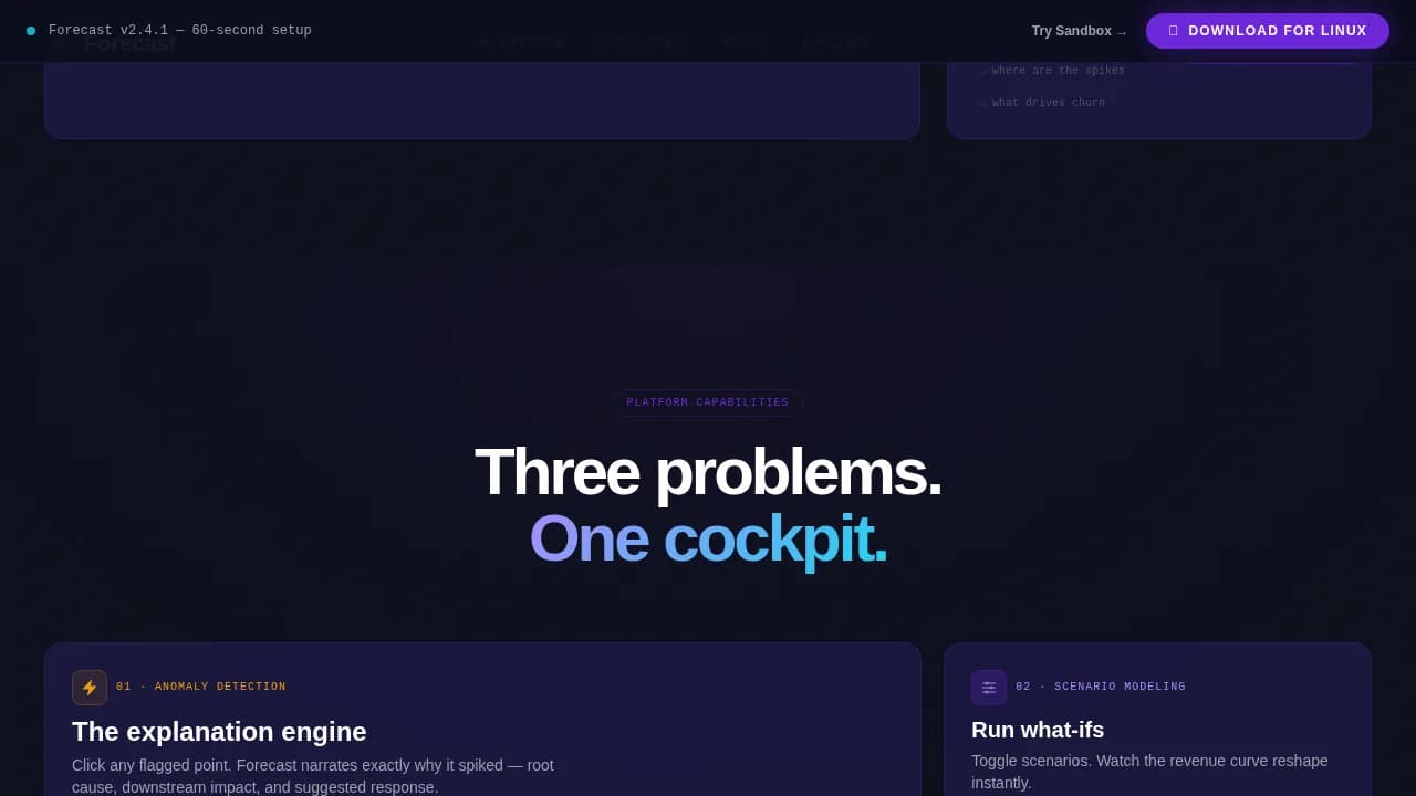 Forecast - Predictive Analytics Dashboard Landing Page Template