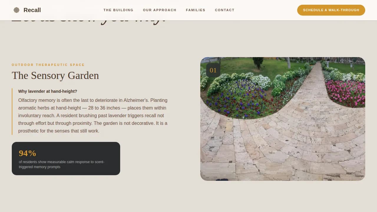 Sanctuary — Expert Memory Care Landing Page Template