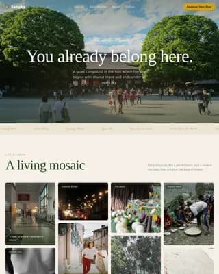 Sangha - Serene Ashram Retreat Landing Page Template