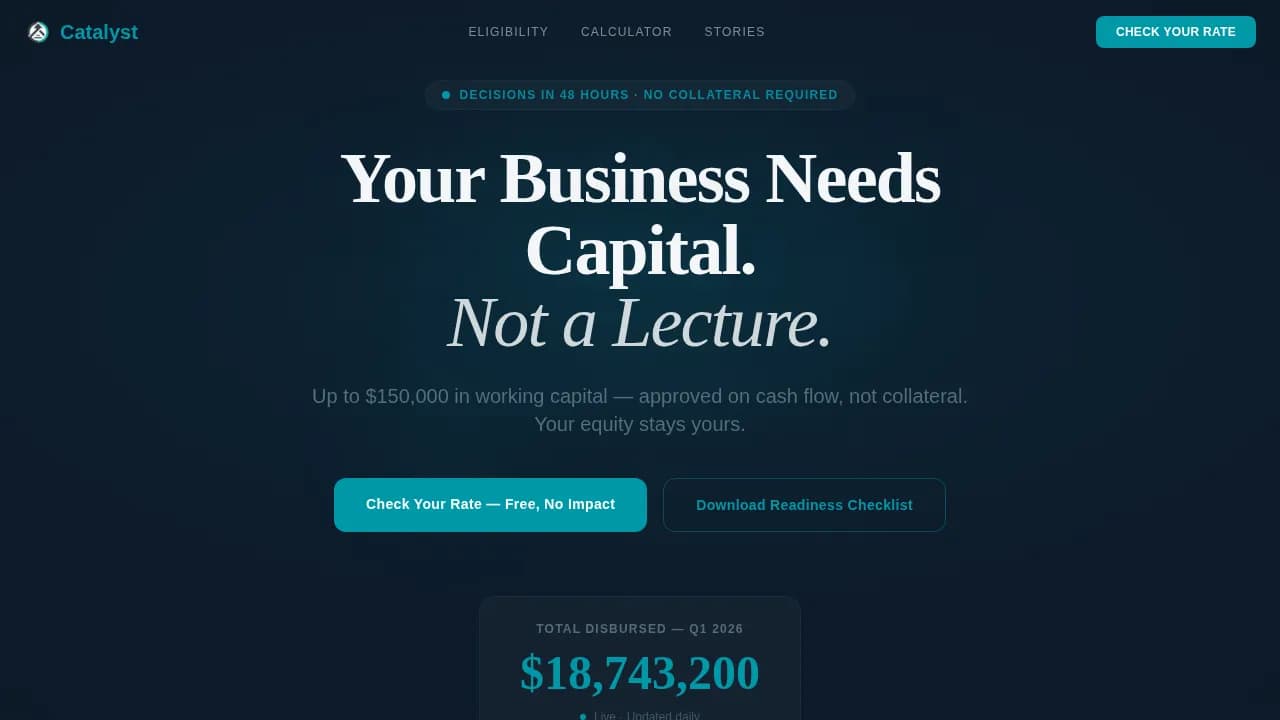 Small Business Owner Finance Cost Calculator Website Template