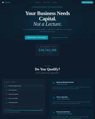 Small Business Owner Finance Cost Calculator Website Template