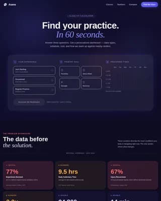 Yoga Studio Class Finder & Membership Comparison Website Template