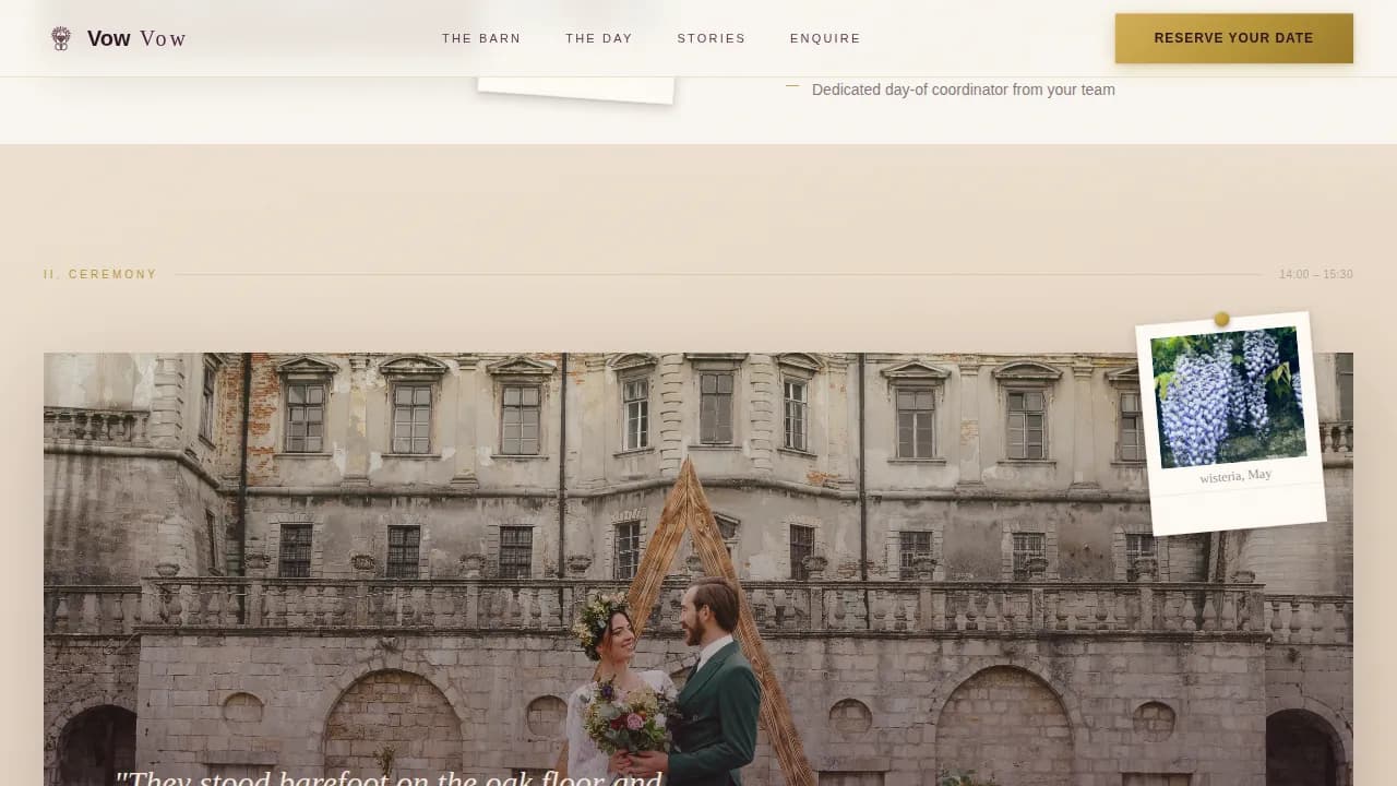 Bohemian Wedding Professional Website Template