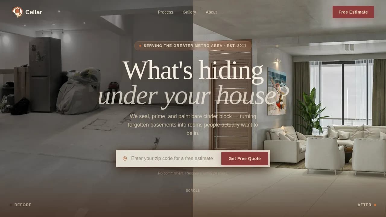 Basement Renovation Professional Website Template