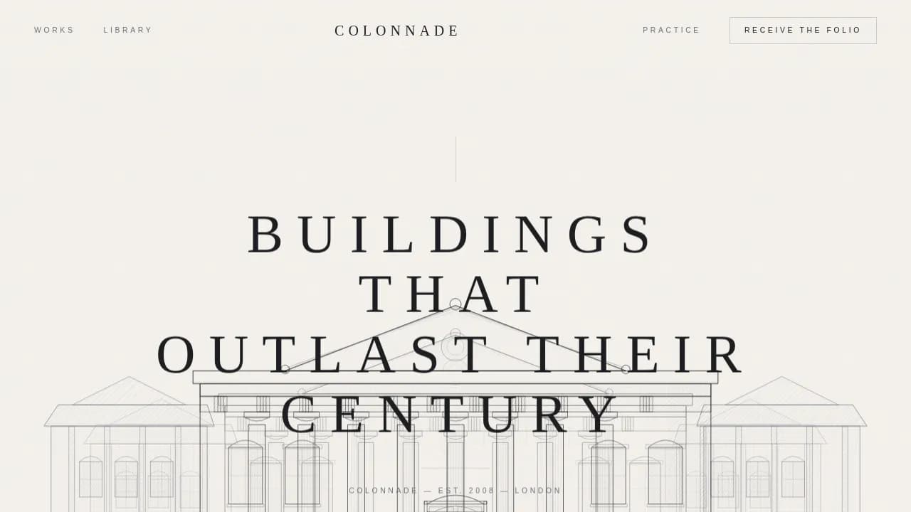 Architrave — Refined Classical Design Landing Page Template