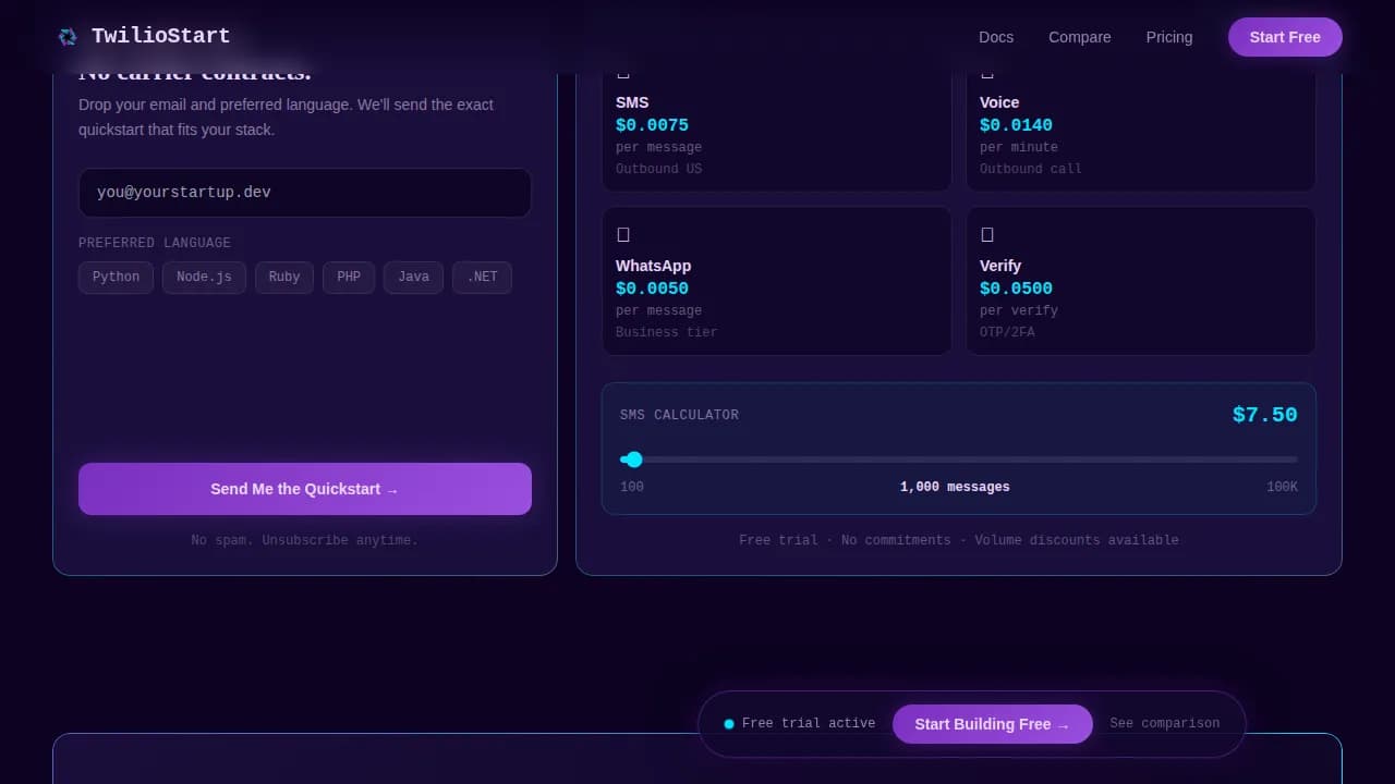 Connect — Powerful Communications API Landing Page Template