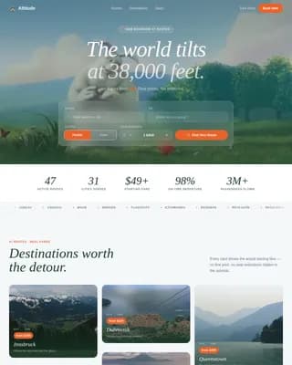 Airline & Aviation Booking Website Template