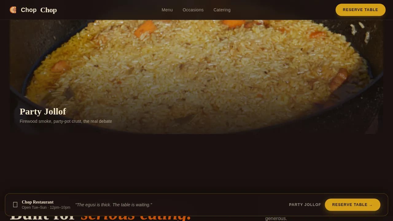 Taste — Vibrant Nigerian Cuisine Landing Page Template