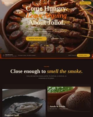 Regional & Ethnic Restaurant Booking Website Template
