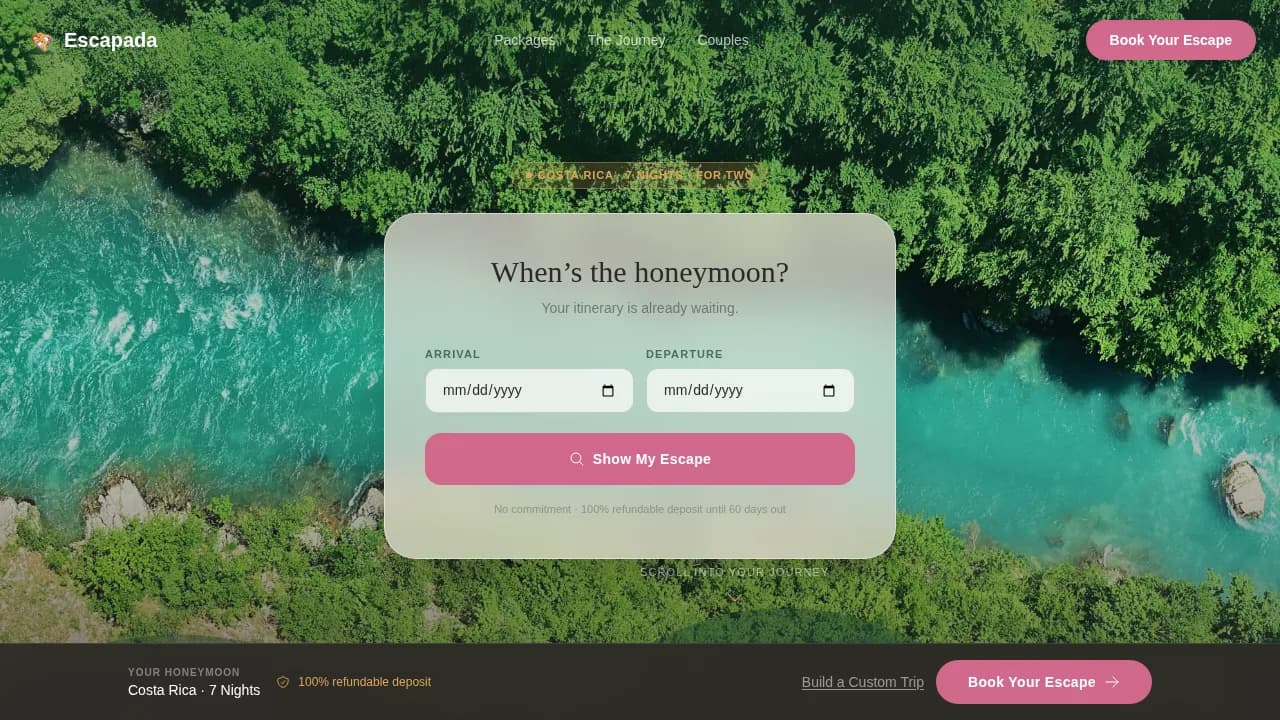 Costa Rica Travel Booking Website Template