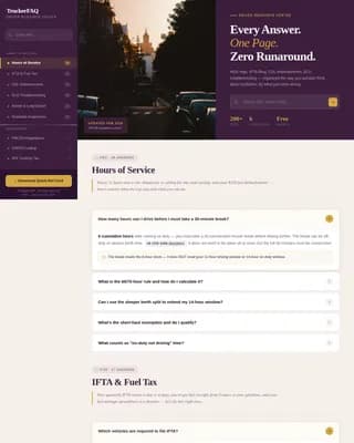 Navigate — Transparent Logistics FAQ Landing Page Template