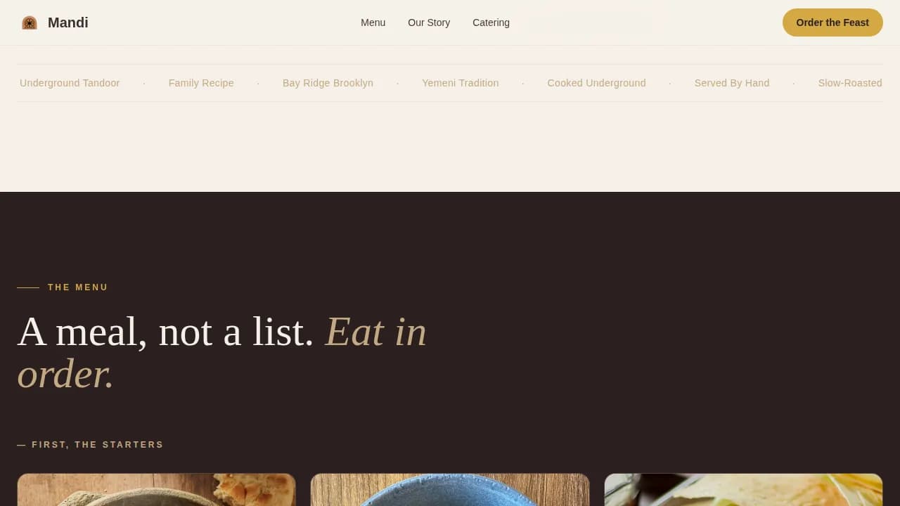 Middle Eastern Cuisine & Dining Complete Professional Website Template