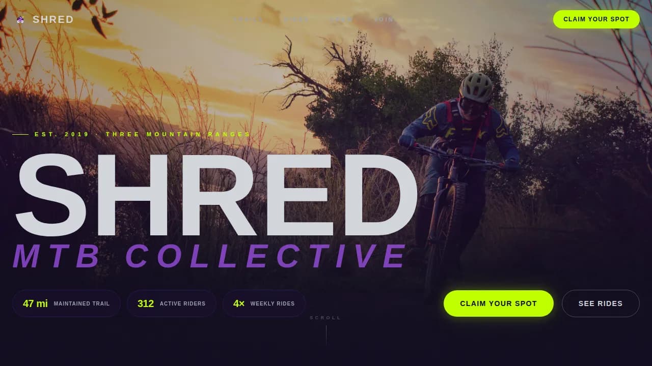 Cycling & Running Club Booking Website Template