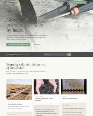 Harvest — Seasonal Agriculture Blog Landing Page Template