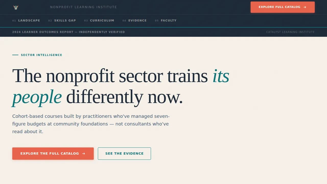 Empower — Nonprofit Training Platform Landing Page Template