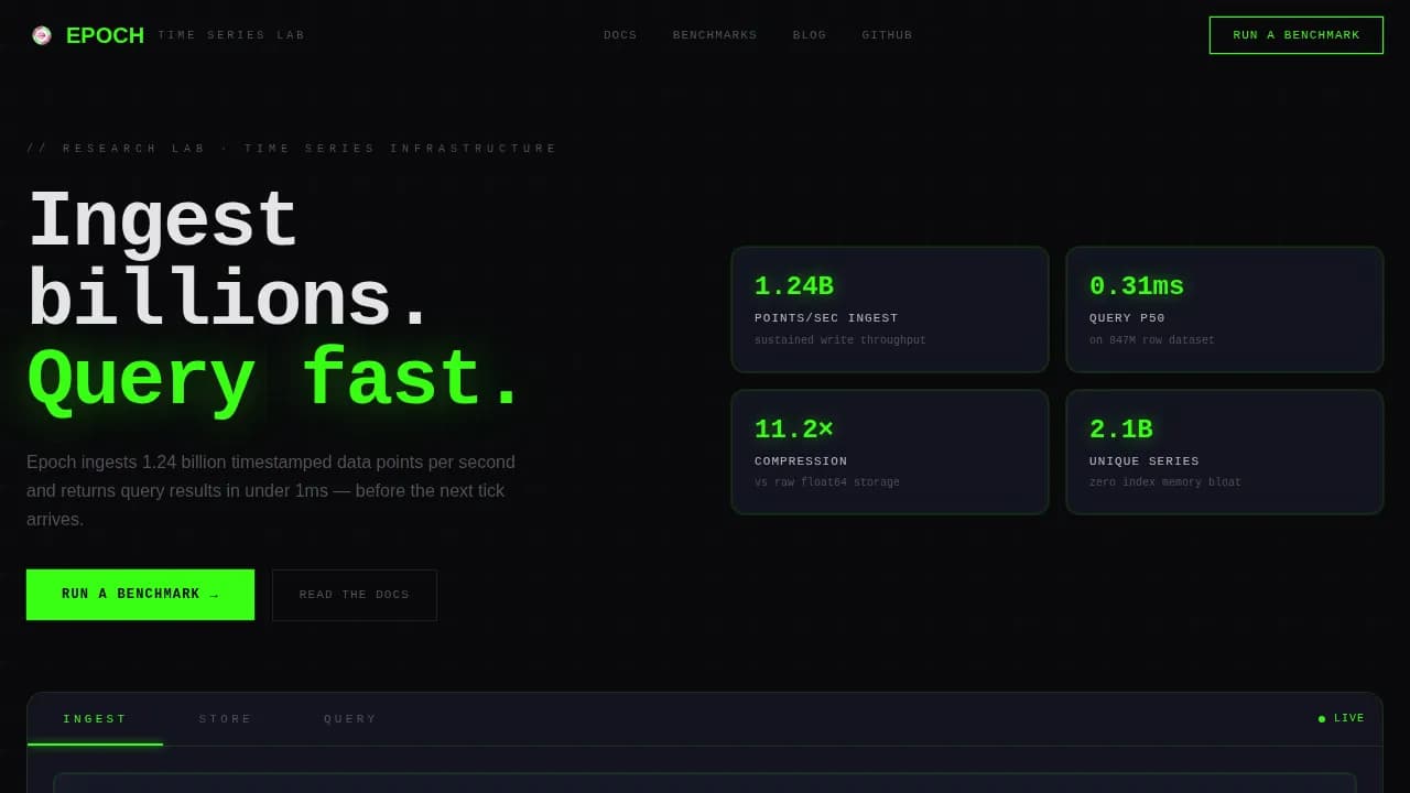 Chrono — Lightning-Fast Database Landing Page Template