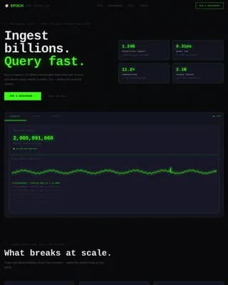 Chrono — Lightning-Fast Database Landing Page Template