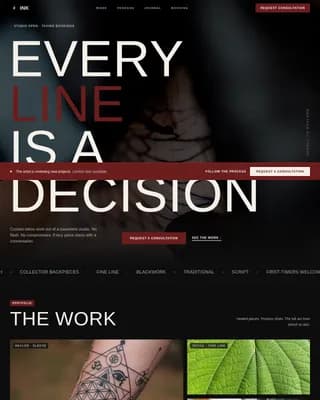 Stigma — Bold Tattoo Portfolio Landing Page Template