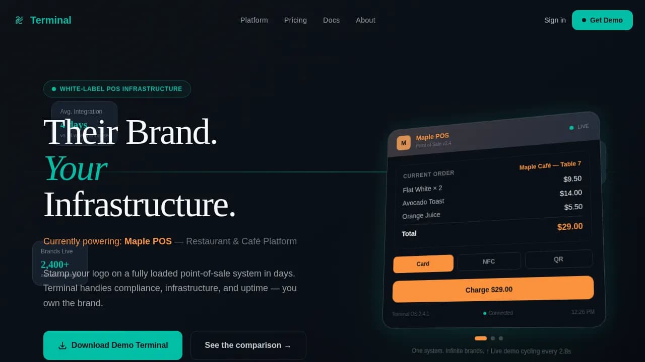Terminal - White-Label POS Comparison Landing Page Template
