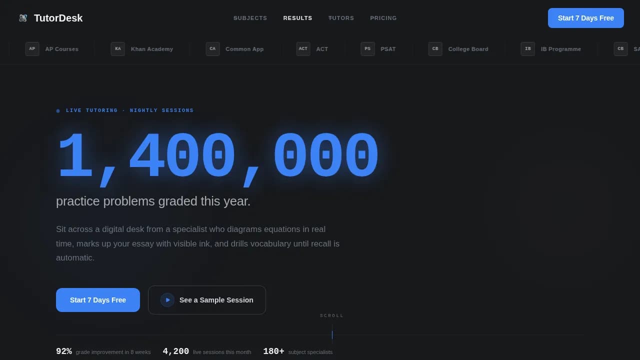 Tutoring Digital Presence Professional Website Template