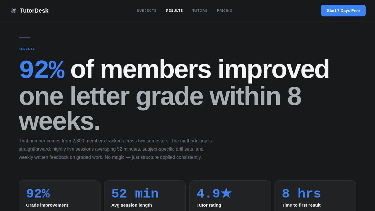 Tutoring Digital Presence Professional Website Template