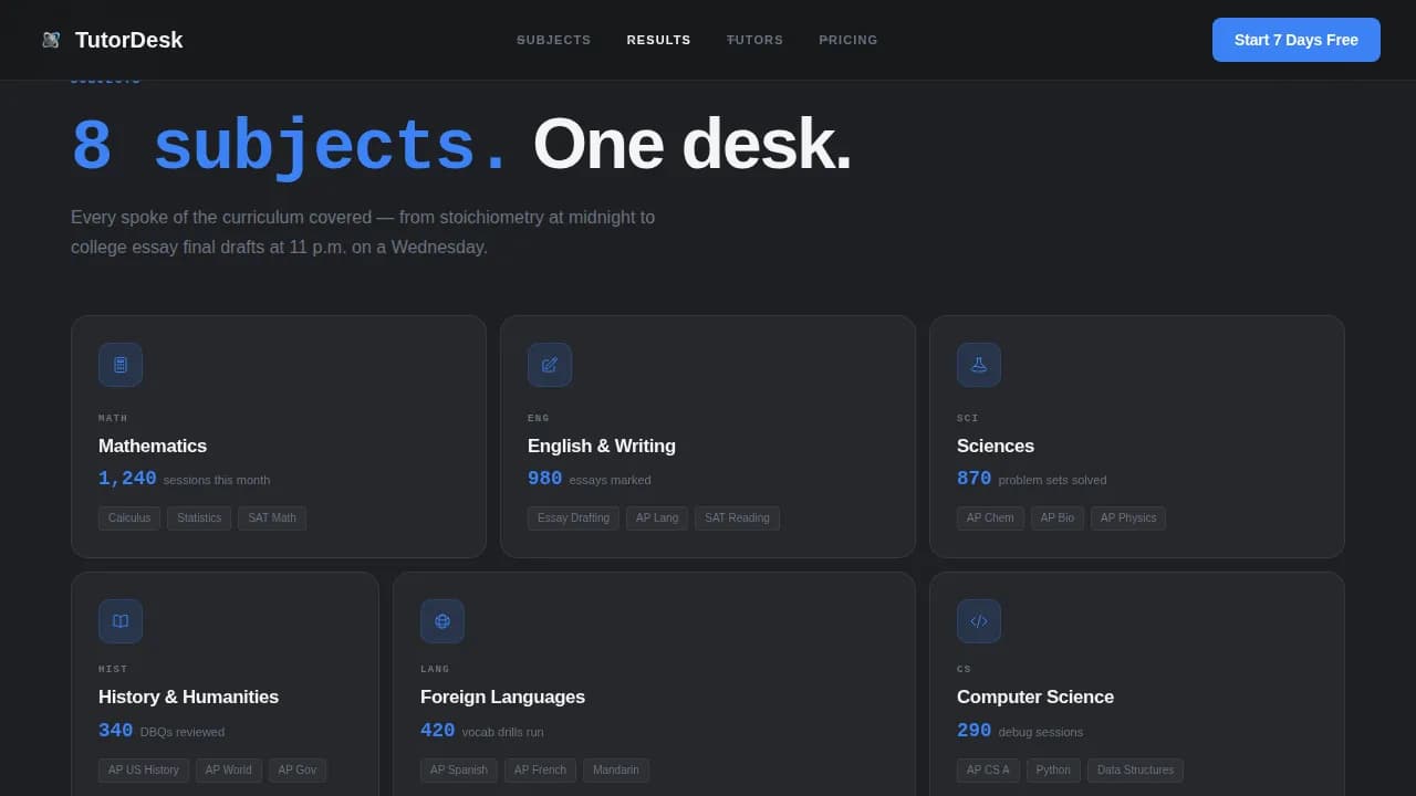 Tutoring Digital Presence Professional Website Template