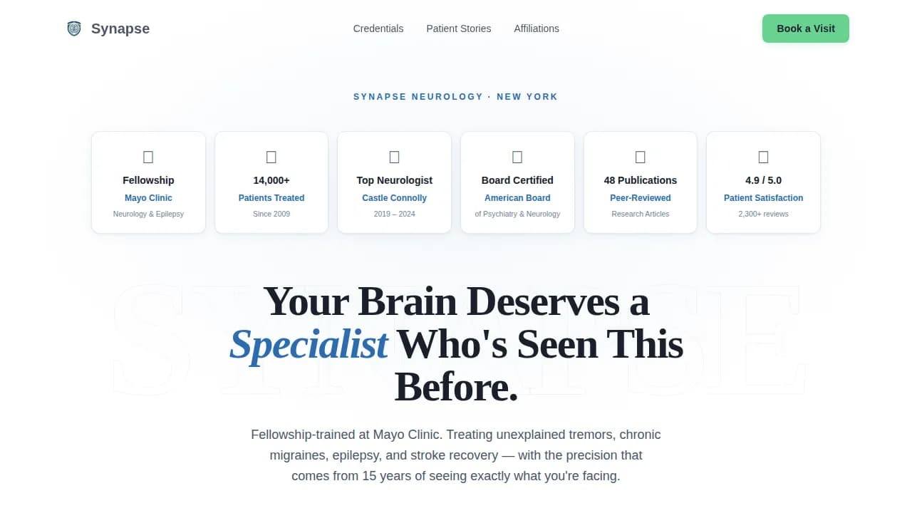 Neural — Precision Neurology Booking Landing Page Template