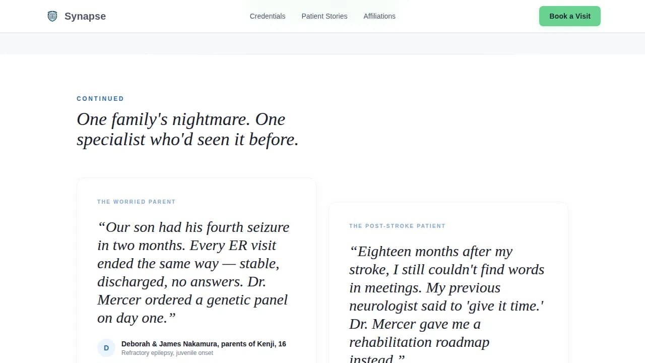 Neural — Precision Neurology Booking Landing Page Template