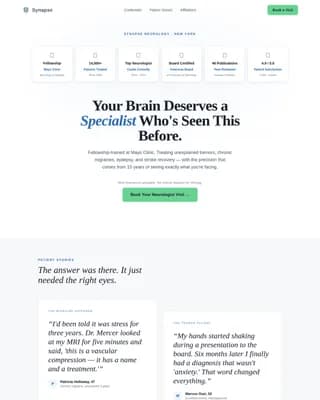 Neural — Precision Neurology Booking Landing Page Template