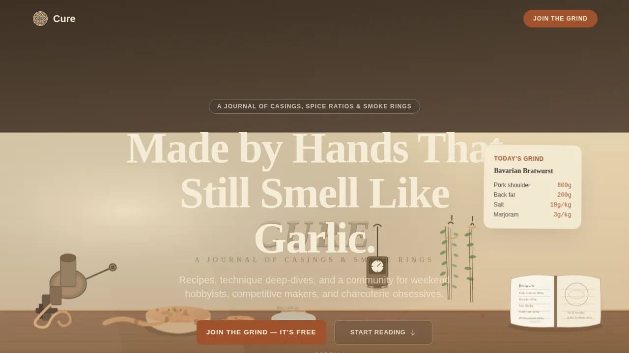 Craft — Handcrafted Sausage Community Landing Page Template