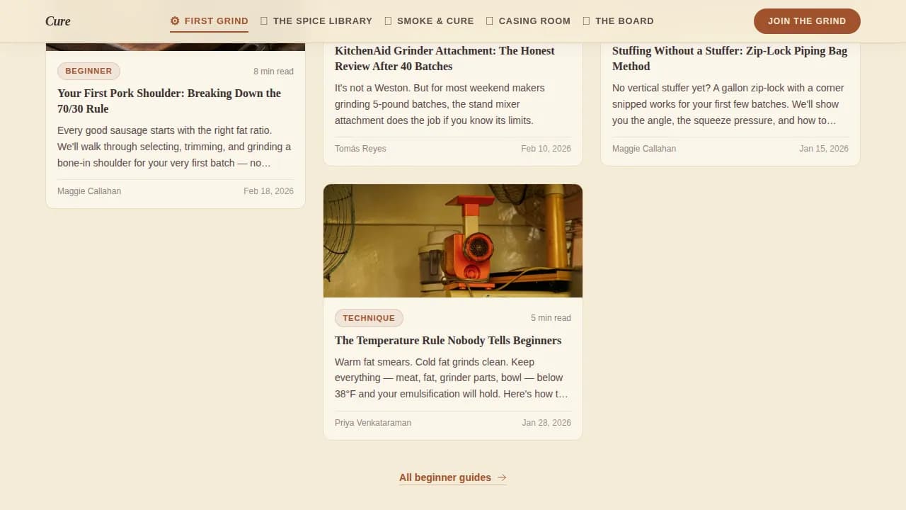 Craft — Handcrafted Sausage Community Landing Page Template