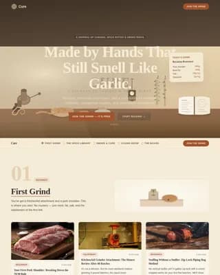 Craft — Handcrafted Sausage Community Landing Page Template