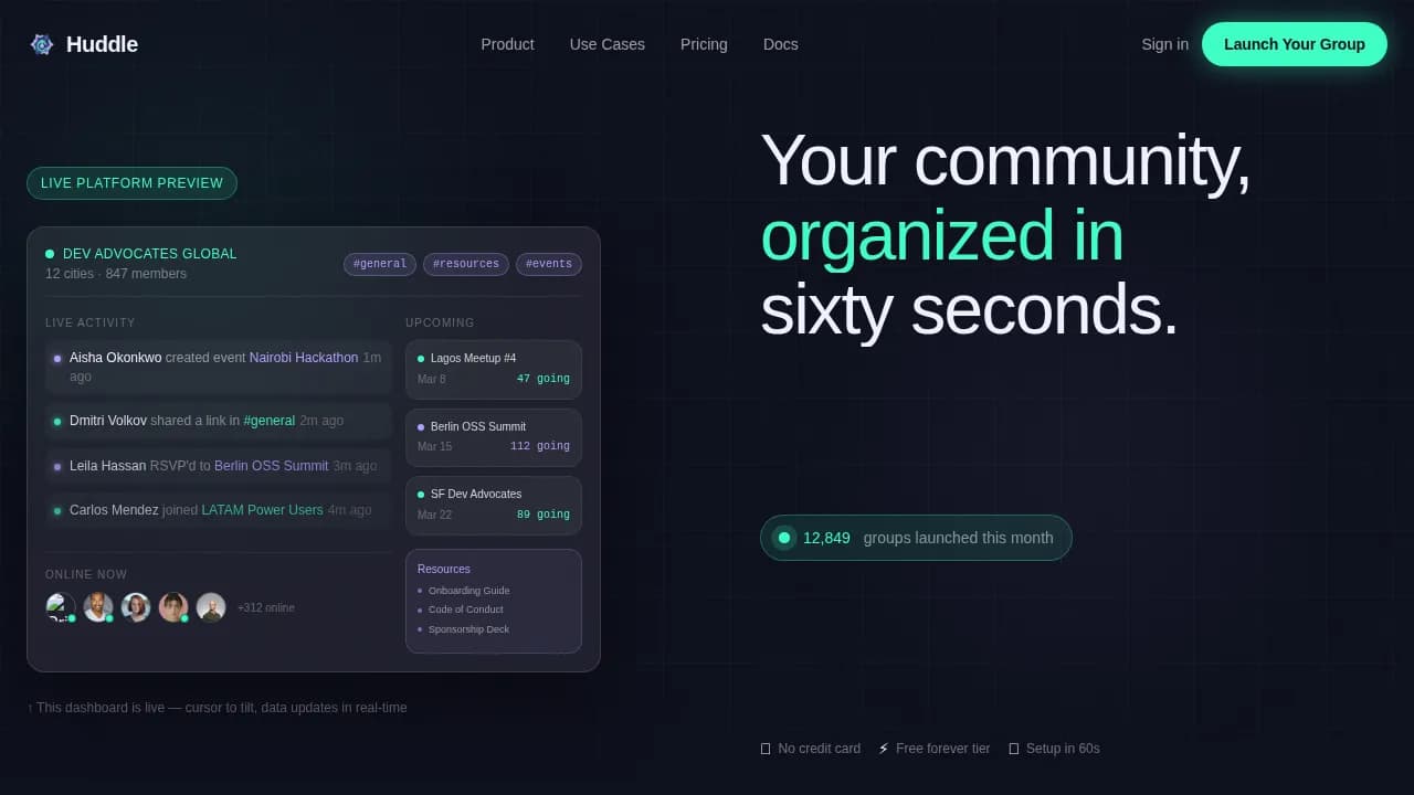 Nexus — Rapid Community Builder Landing Page Template