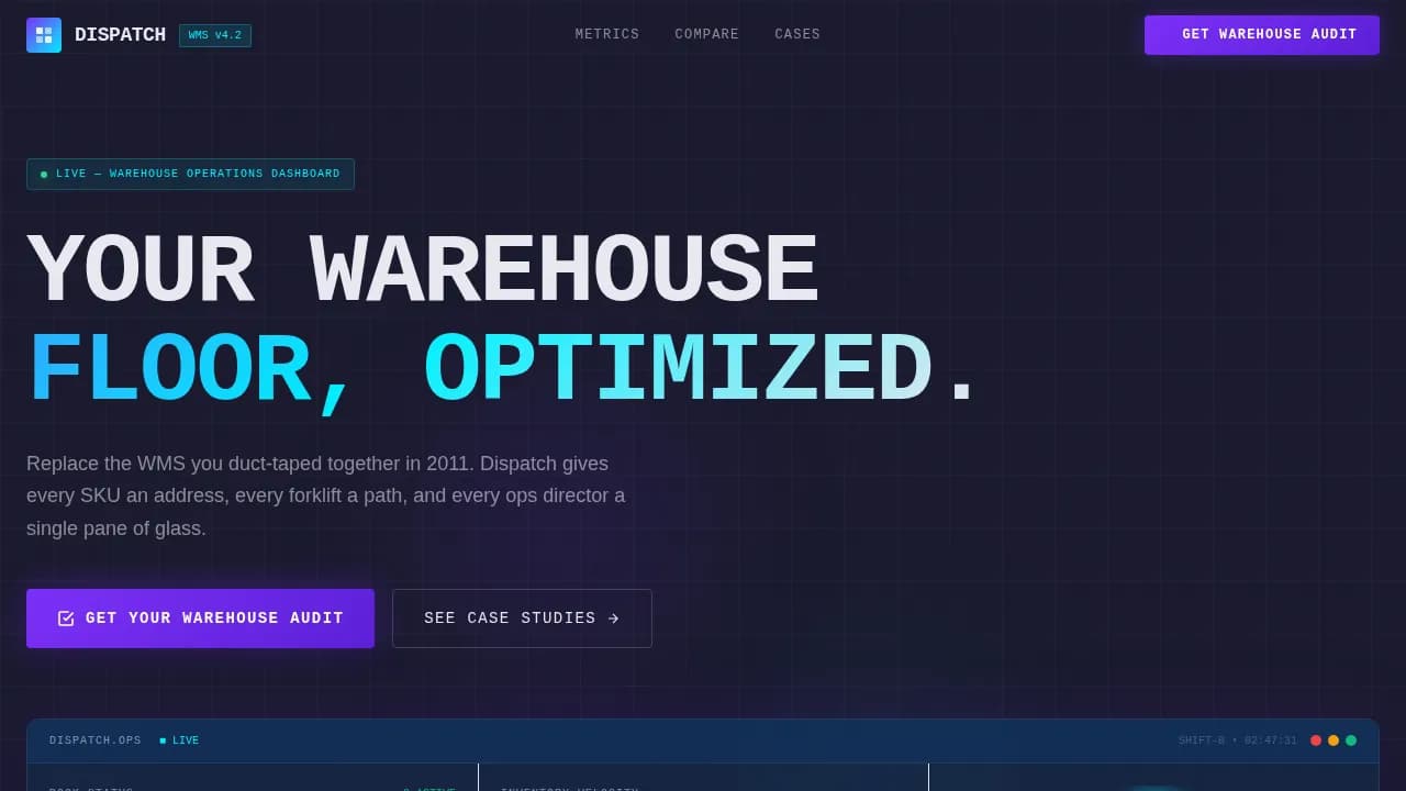 Logistics — Industrial Fulfillment Platform Landing Page Template