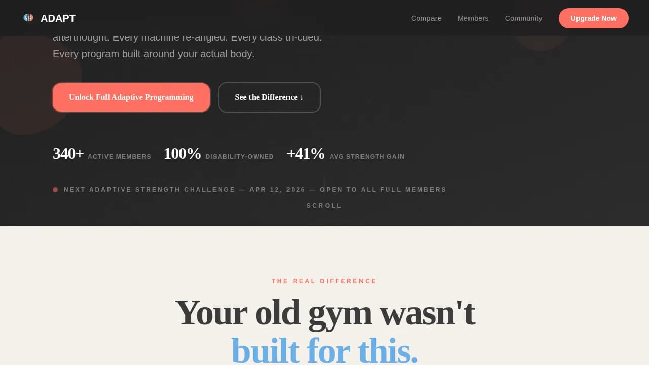 Empower — Accessible Fitness Coaching Landing Page Template