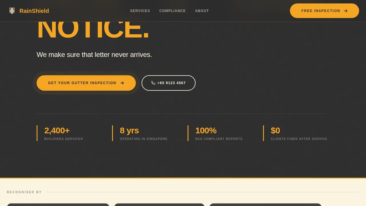 Flow — Certified Gutter Protection Landing Page Template