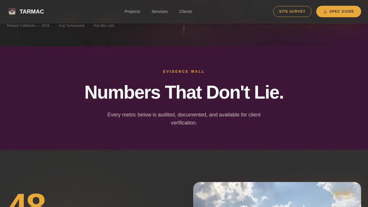 Surface — Precision Asphalt Contractor Landing Page Template