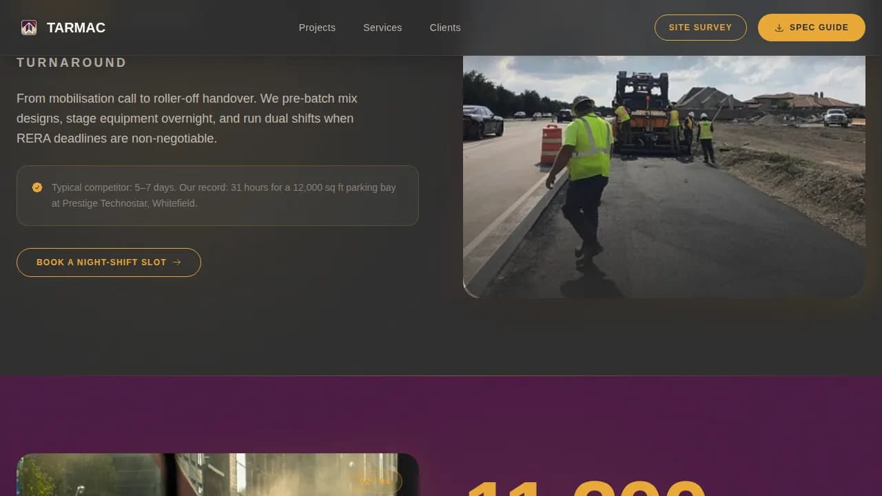 Surface — Precision Asphalt Contractor Landing Page Template