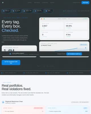 Inspect - Corporate Precision Compliance Dashboard Landing Page Template