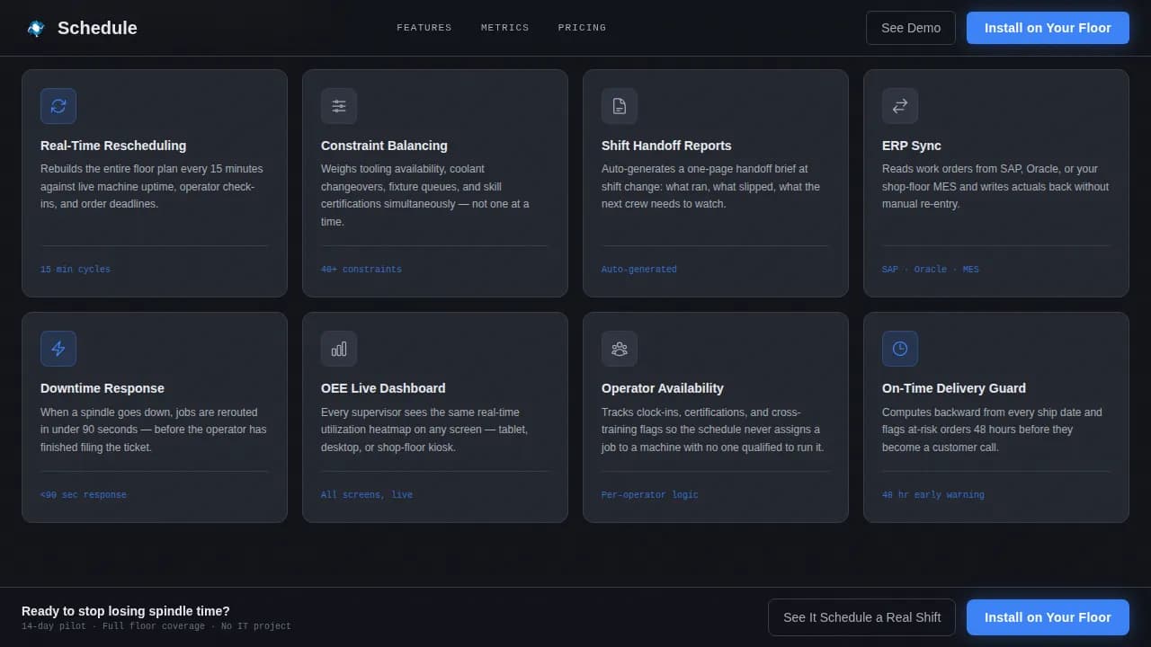 Optimize — Smart Factory Automation Landing Page Template
