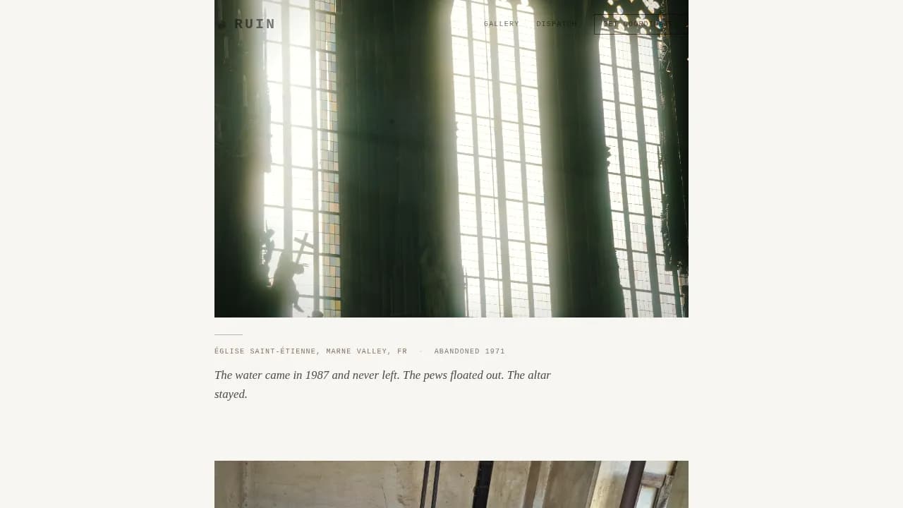 Capture — Urban Exploration Photography Landing Page Template