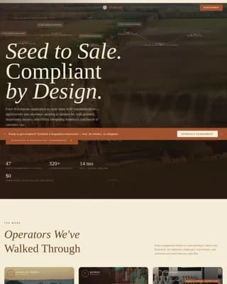 Harvest — Compliant Cannabis Operations Landing Page Template