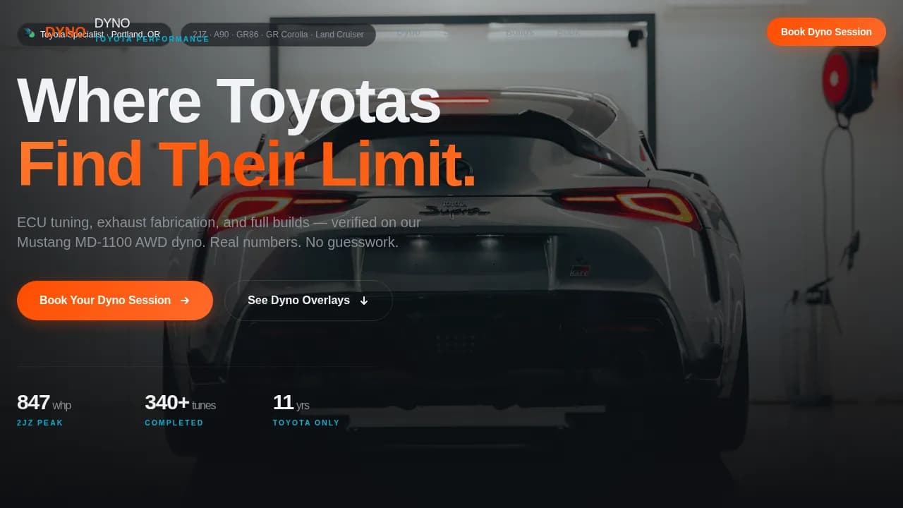 Ignite — Premium Automotive Performance Landing Page Template
