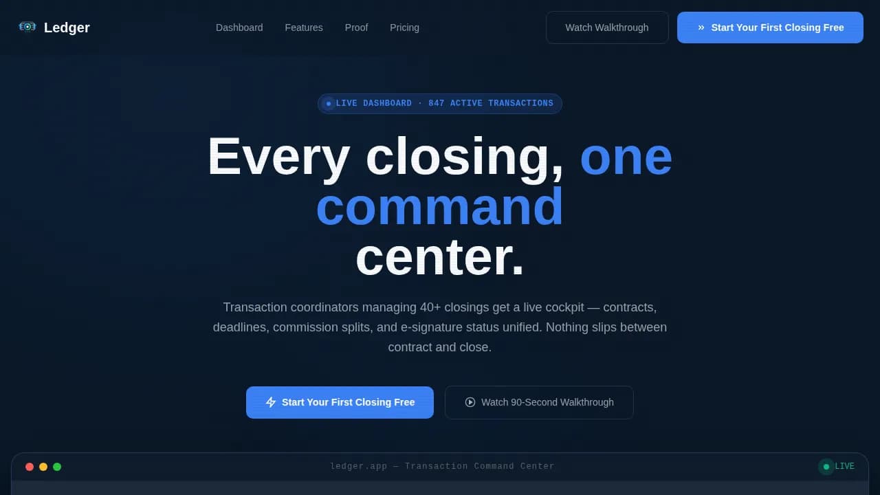 Ledger — Smart Property Management Landing Page Template